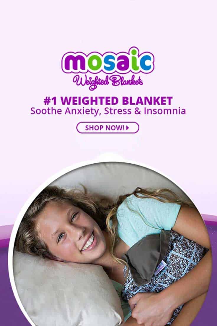 - MOSAIC WEIGHTED BLANKET - We’ll take a look at what Mosaic weighted blankets have to offer and find how they might provide benefits to your life.