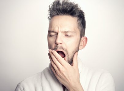 man yawning