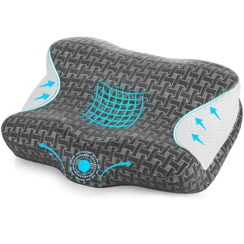 CPAP Pillow for Side Sleeper All CPAP Masks User, Ergonomic Adjustable Height Orthopedic Neck Support Contour Bed Pillow