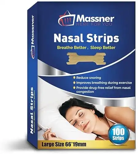 Nasal Strips for Sleeping, Large 100 Pack - Perfect Nose Strips for Breathing and Snoring Solution - Best Anti Snoring Strips for Stuffy Nose Relief, Congestion and Right Breathe