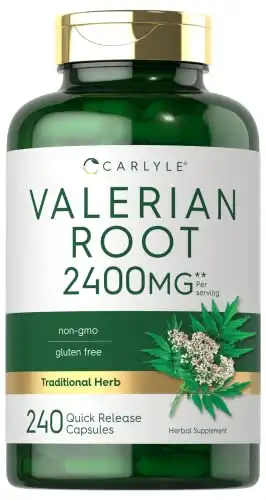 Carlyle Valerian Root Capsules | 240 Count | Herb Extract Supplement | Non-GMO, Gluten Free